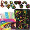 Rainbow Scratch Art Kit for Girls – 30-Piece Magic Drawing Set with Styluses, Ribbons, Stencils & Cute Shapes, Fun DIY Craft Activity for Ages 3–12